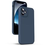 Supdeal Liquid Silicone Case for iPhone 12 Mini, [Camera Protection] [Anti Fingerprint] [Wireless Charging] 4 Layer Phone Case Protective Cover, Built-in Microfiber Case Cover, 5.4", DarkBlue