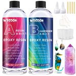 Epoxy Resin, 16OZ Crystal Clear Epoxy Resin Kit, Casting Resin for Art Crafts, Jewelry & Resin Mold, Countertop, Table Top, Wood, No Yellowing & Bubble Free, Easy Mix 1:1 Ratio