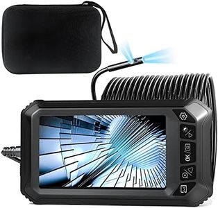 Telecamera Endoscopio Doppio Lente, SGAINUL Endoscopio Industriale da 5,0' Schermo IPS Telecamera di Ispezione Impermeabile con Canale a Serpente con 6 + 1 Luce LED Regolabile, 32G Scheda TF (10M)