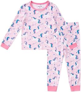 pureborn Baby Viscose from Bamboo Pajamas Set Girls Pjs Pink Unicorn 12-18M