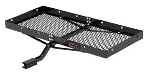 CURT 18110 48 x 20-Inch Tray Hitch Cargo Carrier, 300 lbs Capacity, 1-1/4, 2-in Adapter Shank,Black