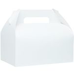 UnicoPak 30 Pcs 9x6x6 Large Gable Boxes White Gift Boxes with Handles Party Favor Treat Boxes Paper Lunch Boxes for Birthday Wedding Bakery Picnic Business