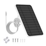 5V 5W Solar Panel for Eufycam 2C/ 2C Pro/ 2/2 Pro/ E20/ E40/ E, Micro USB and USB-C Port, IP67 Waterproof Solar Panel with 9.84 Charging Cable & Wall Mount, 1 Pack