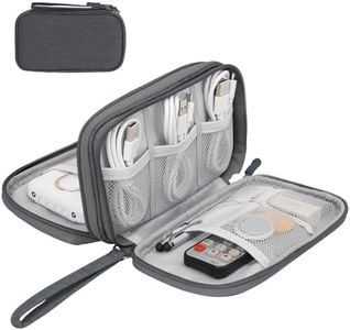 Skycase Travel Cable Organizer, Electronics Accessories Bag, Waterproof All-in-One Double Layers Storage Bag, Carrying Bag for Hard Drives Memory Cards, Earphone Wire, Power Bank, Phone (Deep Grey)