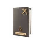 AICA Personalised Name & Charm Leather Passport Cover (Grey) | Womens Day Gifts for Ladies Women Wife Mom Sister Girlfriend