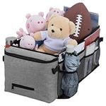 Navaris Car Storage Organiser Box - Ideal for Car Seats and Back Seat Storage for Kids - Quick Installation & Easy to Clean - Also Suitable as Van Tidy Caddy & Front Seat Organiser