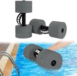 Hikeen Aquatic Exercise Dumbbells Water Dumbbell Pool Resistance Aquatic Fitness Barbells with 4 High-Density EVA Foam Pool Weights Dumbbells, for Water Aerobics Weight Loss (2 EVA Grey)