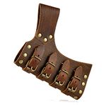 HZMAN Viking Leather Sword Frog LARP Renaissance Costume Accessory Rapier Knight Sword Holster (Brown)