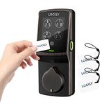 Lockly Secure Plus Smart Door Lock, Keyless Entry with Fingerprint & RFID Card, PIN Genie Keypad, App Control, Bluetooth Deadbolt, Auto-Lock & Easy DIY Installation, No Monthly Fees