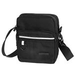 Kaket Men's Shoulder Bags, Small Crossbody Bags for Men Waterproof Messenger Bags, Men Travel Phone Bags Business Bags Casual Bags with Multiple Pockets (Black)