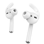 AhaStyle Ear Hooks and Covers for Apple AirPods and EarPods [2 Pairs- Large & Small] [Sound Quality Enhancement for iPhone Earbuds] (White)