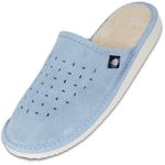 FOOTHUGS Womens Slippers Memory Foam Plantar Fasciitis Ladies Slippers Breathable Arch Support Mules For Women Regular Fit (4 UK, Blue)