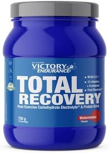 VICTORY ENDURANCE Total Recovery (750g) Sabor Sandía, Preparado Bebida Post-Entreno de Carbohidratos Electrolitos y Proteínas, Con BCAA 2:1:1, 12 Vitaminas y 9 Minerales, Recuperación Rápida