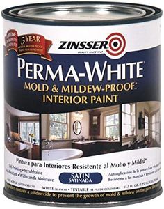 Zinsser 02704 Quart Satin Gloss Perma-White Mildew-Proof Bathroom Paint