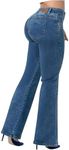 LOWLA 214131 High Waisted Wide Leg Jeans for Women Pantalones Colombianos Bota Ancha para Mujer Blue 3