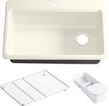 KOHLER K-5871-1A2-96 Riverby Single Bowl Top-Mount Kitchen Sink, Biscuit