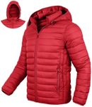 Xsylxgc Mens Puffer Jackets Lightweight Down Puffy Winter Jackets with Hood, Red S