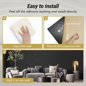 TONOR Large Acoustic Panels – Black Soundproof Foam Tiles