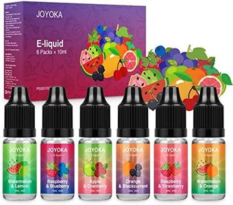 Jus de Vape Joyoka, E Liquide Doux et Délicat, Pleine Saveur, 6x10 ml pour Vapoter Toute la Journée, Liquide de Vape 0 mg Sans Nicotine sans Tabac, Saveur de Fruits Mélangés