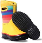 Lone Cone Insulating All Weather Kids Mud Boots for Boys & Girls - Waterproof Toddler Snow Boots - Warm Neoprene Boots for Kids - Warm Kids Muck Boots - Rainbows - 6T