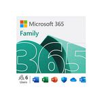 Microsoft 365 Family | 12-Month Subscription, 6 people | Premium Office apps | 1TB OneDrive cloud storage | Windows/Mac (Email delivery in 2 hours-No CD)