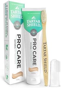 Tartar Shield® Pro Care Natural Coconut Dental Kit for Dogs & Cats, VOHC Accepted, Toothpaste with Toothbrush & Finger Brush, Clinically Proven Plaque, Tartar & Halitosis Reduction, 3 oz.
