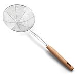 Strainer Skimmer, 6.3 Inch Spider Strainer Skimmer Ladle for Cooking and Frying, Cooking Utensils Strainer with Handle, Stainless Steel Wire Skimmer Strainer Slotted Spoon for Kitchen Pasta Spaghetti