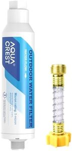 AQUA CREST Inline Water Filter, Dedicated for Car Washing, Yard Cleaning, Reduce Hard Water Spots, Soften Water, Upgraded Formula with 1 Flexible Hose Protector