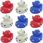 4E's Novelty Patriotic Mini Rubber Ducks (24 Pack) 4th of July Party Favors, Patriotic Party Supplies Independence Day Novelty Gifts for Kids Fourth of July Party Decorations