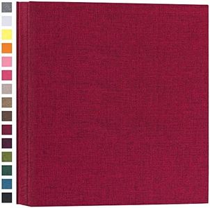 potricher Photo Album for 4x6 1000 Photos Linen Cover Extra Large Capacity Picture Book for Family Wedding Anniversary and Baby (Red)