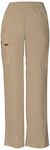 Dickies EDS Signature Women Scrubs Pant Natural Rise Tapered Leg Pull-on 86106, Dark Khaki, Medium