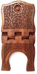 Masterarts Wooden rehal (15 X 8 inches) holy Book Stand for Reading Books Rahal in Pure shisham Wood with Handmade Kashmiri fine Carving Work(Ma238)