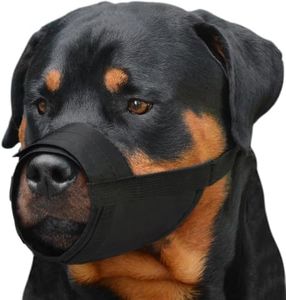 CollarDirect Adjustable Dog Muzzle for Small Medium Large Dogs Set of 2PCS Soft Breathable Nylon Safety Dog Mouth Cover Anti Biting Barking, Pet Muzzles for Dogs Black Red (M/L, 2 Black)