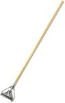 Rubbermaid Commercial Products, Industrial Grade, Easy Change Steelhead for Wet Mop with Wooden Handle, Floor Cleaning, 60 Inch