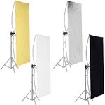 Neewer 35" x 70"/ 90 x 180cm Photo Studio Gold/Silver & Black/White Flat Panel Light Reflector with 360 Degree Rotating Holding Bracket and Carrying Bag