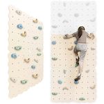 MAMOI® Climbing wall for kids, Wooden frame for toddlers, Play equipment with rock holds for toddler, Indoor baby and childrens frames from age 3 years old (Natural, 4 pieces - set)