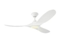 Monte Carlo 3MAVR52RZWD Maverick II Energy Star 52" Ceiling Fan with LED Light and Hand Remote Control, 3 Balsa Wood Blades, Matte White