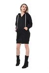 GW CLASSY OUTFIT Women-Girls-Long-Hoodie-Ladies-Hooded-Sweatshirt-Jumper-Fleece-Top-Cardigan-Coat Women-Girl (XXL 20-22, Black Long)