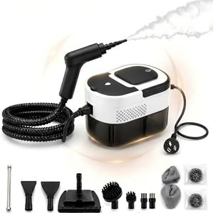 SNSUTY Steam Cleaner, Portable Steamer with 12-Piece Accessories, 3-Level Adjustable and 15s Heat-Up, Handheld Steam Cleaner for Grease, Dirt, Kitchen, Floor, Bathroom, Window, Car Seats Cleaning