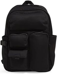 Vera Bradley Women's Cotton Utility Large Backpack, Black, One Size