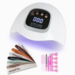 UUBeauty UV LED Nail Lamp with Portable Electric Nail Drill Kit,Polish Curing Gel Dryer with 4 Timers and LCD Display,Professional Nail Art Tools Stocking Stuffers for Women Girl Nail Beginners