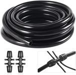 MIXC 25 FT 1/2 inch Drip Irrigation Tubing Kit - Premium Watering System for Garden and Landscape Includes Barbed Tee and Blank Distribution Tubing