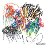 Bulk Pen on a Rope Assortment - Set of 60 Pens. - Stationery