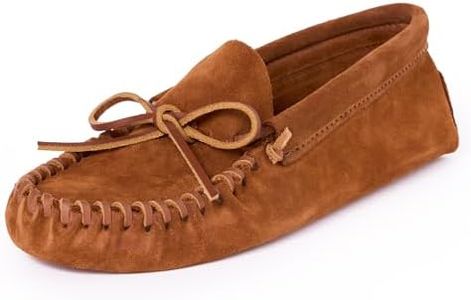 Minnetonka Men's Leather Laced Soft Leather Sole Brown Moccasin 8 M