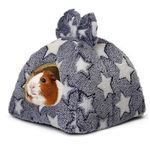 Mygeromon Guinea Pig Bed Rabbit Hideout Small Pet Snuggle Cave Warm Washable Winter Fleece Sleeping Hides House for Bunny/Ferret/Chinchilla (Star)