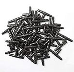 Kalolary 100pcs 1/4" Universal Barbed Tee Fittings, Barbed Connectors Drip Irrigation for 4mm/7mm Water Tube Drip Irrigation Watering System