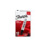 Sharpie Marker Permanent, Chisel Tip Permanent Marker Chisel, 12 Pack, Black Ink (38201)