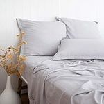 Light Grey Linen-Textured Bed Sheet