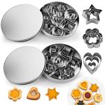 Jucoan 48 Pack Mini Cookie Cutters Shapes Set, Assorted Sizes Heart, Star, Flower, Geometric Shapes Cutters for Vegetable, Fruit, Mini Pie, Sandwich