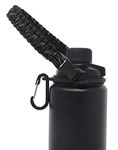 One MissionX Paracord Handle Compatible with Yeti Rambler 36oz 26oz 18oz 12oz 46oz Water Bottles, Durable Carrier Strap - Holder(Black Speckled)